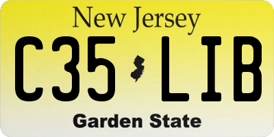 NJ license plate C35LIB