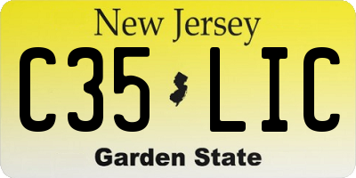 NJ license plate C35LIC