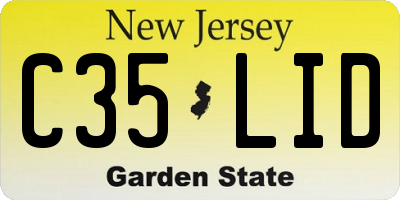 NJ license plate C35LID