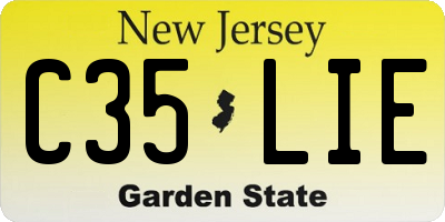 NJ license plate C35LIE