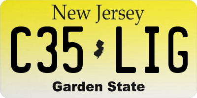 NJ license plate C35LIG