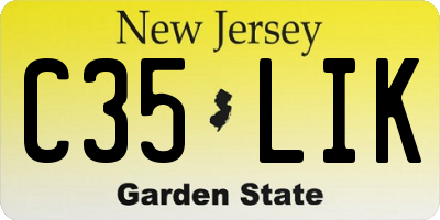 NJ license plate C35LIK