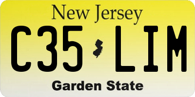 NJ license plate C35LIM