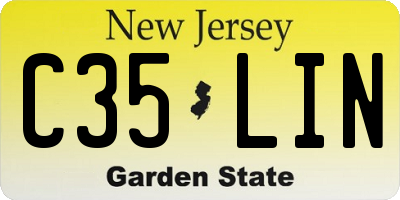 NJ license plate C35LIN