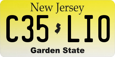 NJ license plate C35LIO