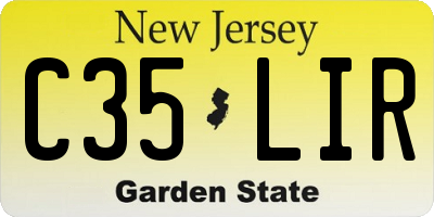 NJ license plate C35LIR