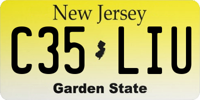 NJ license plate C35LIU