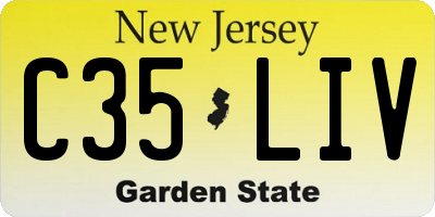 NJ license plate C35LIV