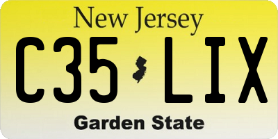 NJ license plate C35LIX