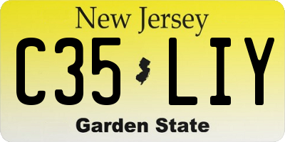 NJ license plate C35LIY