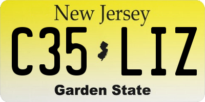 NJ license plate C35LIZ