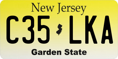 NJ license plate C35LKA