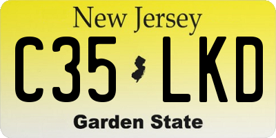 NJ license plate C35LKD