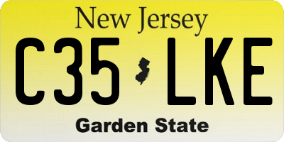 NJ license plate C35LKE