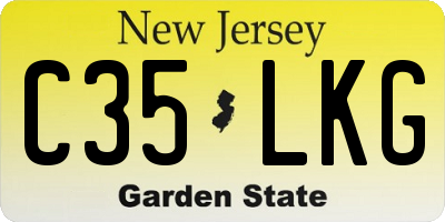 NJ license plate C35LKG