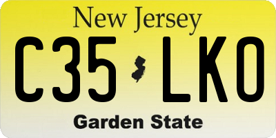 NJ license plate C35LKO