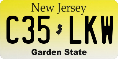 NJ license plate C35LKW