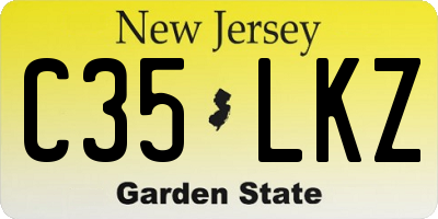 NJ license plate C35LKZ