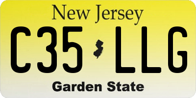 NJ license plate C35LLG