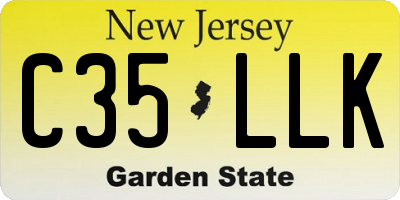 NJ license plate C35LLK