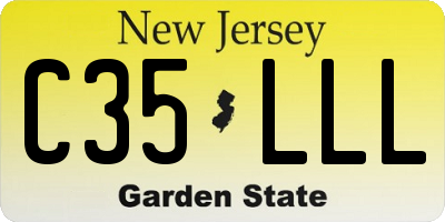 NJ license plate C35LLL