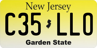 NJ license plate C35LLO