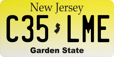 NJ license plate C35LME