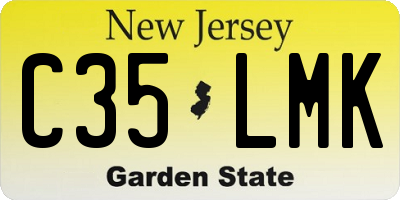 NJ license plate C35LMK