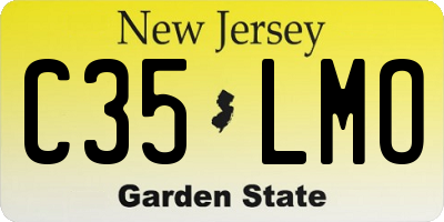 NJ license plate C35LMO