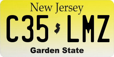 NJ license plate C35LMZ