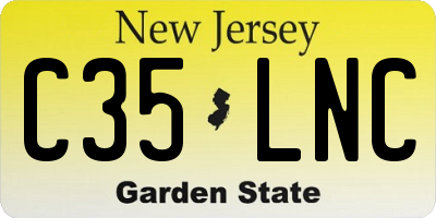 NJ license plate C35LNC