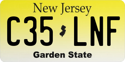 NJ license plate C35LNF