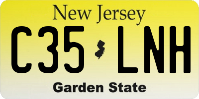 NJ license plate C35LNH