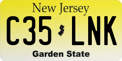 NJ license plate C35LNK