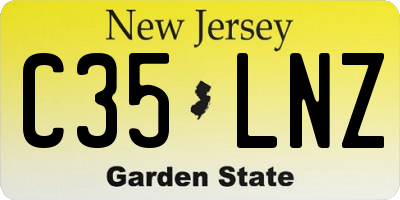 NJ license plate C35LNZ