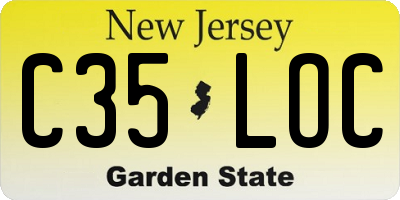 NJ license plate C35LOC