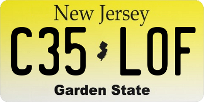 NJ license plate C35LOF