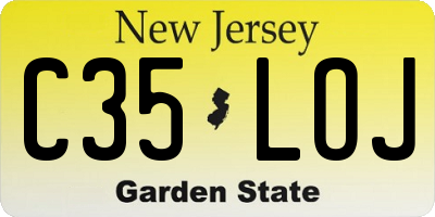 NJ license plate C35LOJ