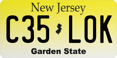 NJ license plate C35LOK