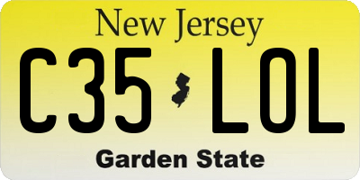 NJ license plate C35LOL