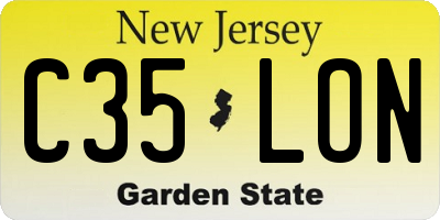 NJ license plate C35LON