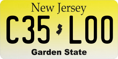 NJ license plate C35LOO