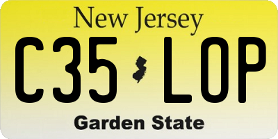 NJ license plate C35LOP