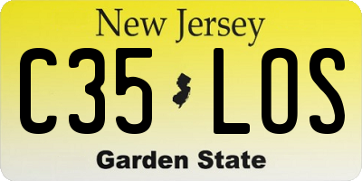 NJ license plate C35LOS