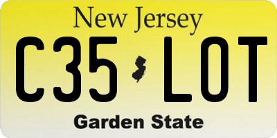 NJ license plate C35LOT