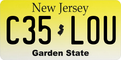 NJ license plate C35LOU