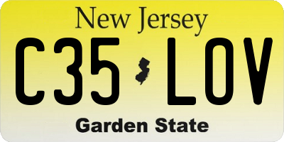 NJ license plate C35LOV