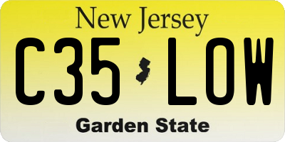 NJ license plate C35LOW