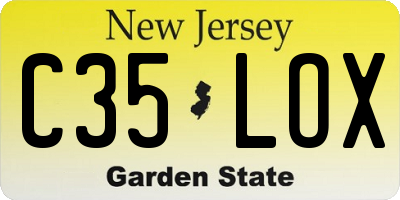 NJ license plate C35LOX