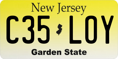 NJ license plate C35LOY